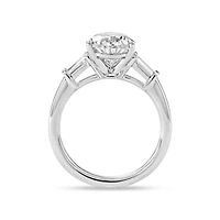 Lab Created 2.60 Cttw Pear & Baguette Cut Lab-Grown Diamond Women's Engagement Ring in 14K White Gold, Size 6.5