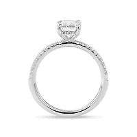 Lab Created 1.74 Cttw Emerald Cut Lab-Grown Diamond Wedding Ring in 14K White Gold, Size 7