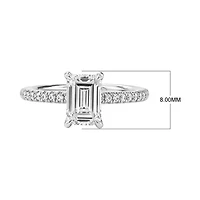Lab Created 1.74 Cttw Emerald Cut Lab-Grown Diamond Wedding Ring in 14K White Gold, Size 7