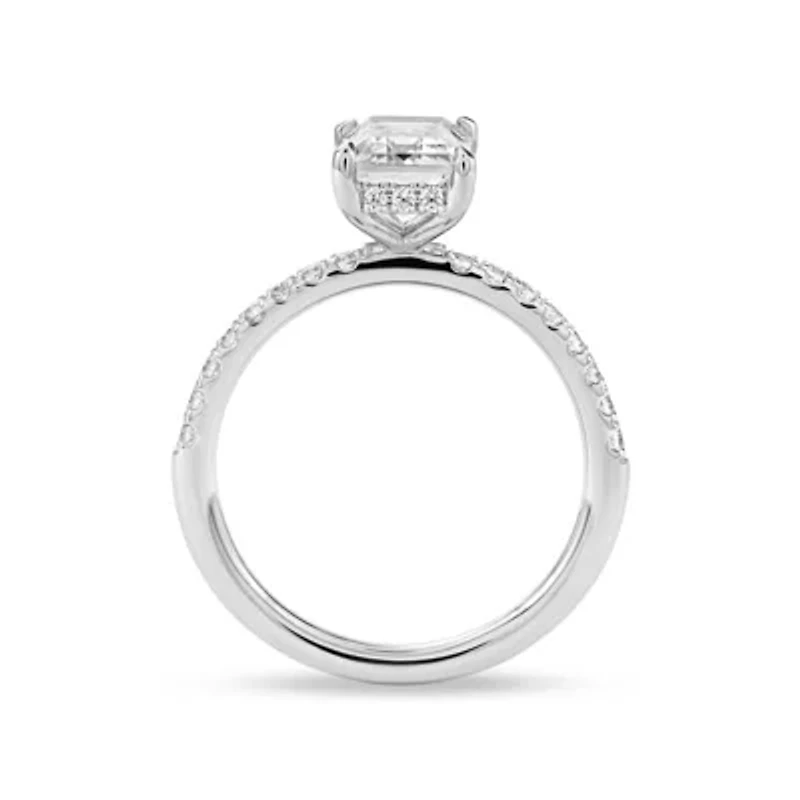 Lab Created 2.32 Cttw Emerald Cut Lab-Grown Diamond Women's Wedding Ring in 14K White Gold, Size 6.5