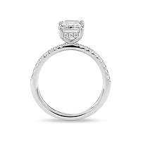 Lab Created 2.32 Cttw Emerald Cut Lab-Grown Diamond Women's Wedding Ring in 14K White Gold, Size 6.5