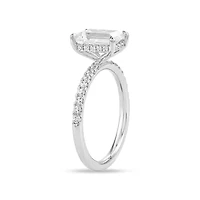 Lab Created 2.32 Cttw Emerald Cut Lab-Grown Diamond Women's Wedding Ring in 14K White Gold, Size 6.5