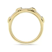 1/3 Cttw Natural Diamond Marine Link Chain Style Band in Size -7 925 Silver Yellow Plated