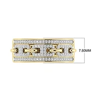 1/3 Cttw Natural Diamond Marine Link Chain Style Band in Size -7 925 Silver Yellow Plated