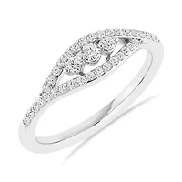 1/4 Ct.tw Round Cut Natural Diamond Fashion Wedding Ring in 925 Sterling Silver Size US -7