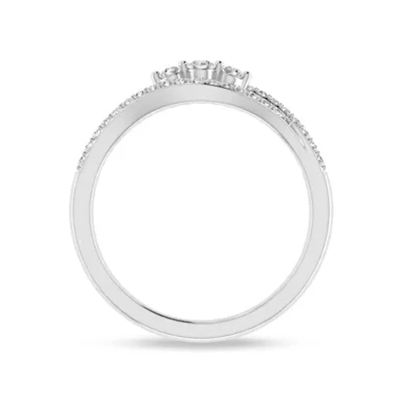 1/4 Ct.tw Round Cut Natural Diamond Fashion Wedding Ring in 925 Sterling Silver Size US -7