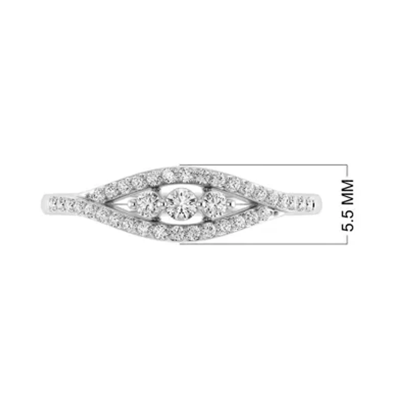 1/4 Ct.tw Round Cut Natural Diamond Fashion Wedding Ring in 925 Sterling Silver Size US -7