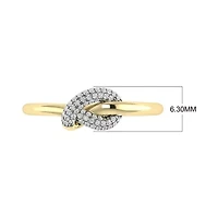 1/7 Cttw Natural Diamond Simple Dainty Band in 925 Silver Yellow Plated Size- 7
