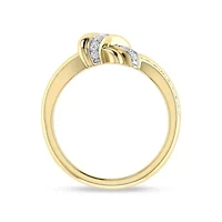 0.15 Ct.tw Natural Diamond Love Knot Ring for Womens in 925 Silver Yellow Plated Size US - 7