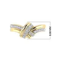 0.15 Ct.tw Natural Diamond Love Knot Ring for Womens in 925 Silver Yellow Plated Size US - 7