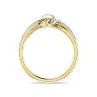 Bypass Style Ring 1/5 Cttw Natural Diamond Ring in 925 Silver Yellow Plated Size -7