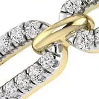 Marine Link Chain Style Ring 1/5 Cttw Natural Diamond Dainty Band 925 Silver Yellow Plated Size -7