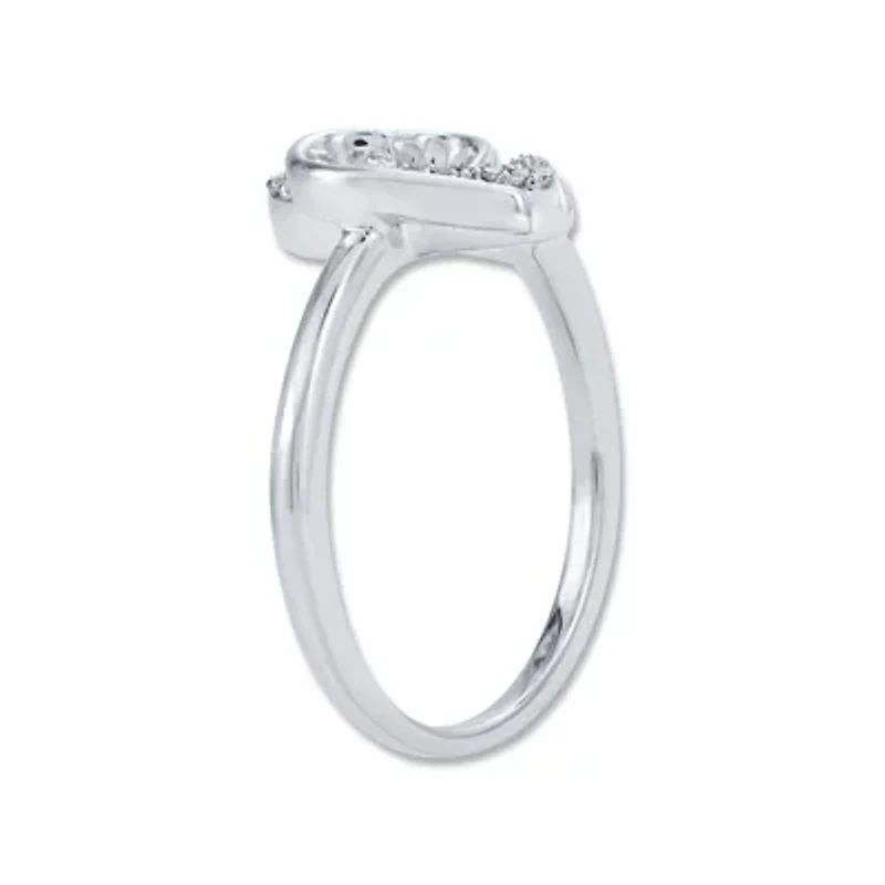 0.090 Ct.tw Natural Diamond Double Heart Shape Ring in 925 Sterling Silver