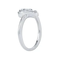 0.090 Ct.tw Natural Diamond Double Heart Shape Ring in 925 Sterling Silver