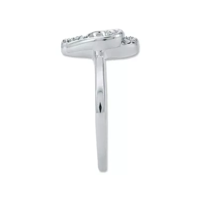 0.090 Ct.tw Natural Diamond Double Heart Shape Ring in 925 Sterling Silver