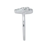 0.090 Ct.tw Natural Diamond Double Heart Shape Ring in 925 Sterling Silver