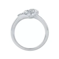 0.090 Ct.tw Natural Diamond Double Heart Shape Ring in 925 Sterling Silver