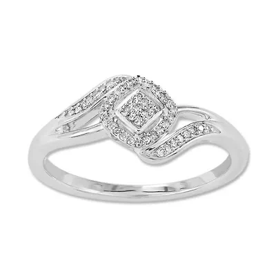1/10 Ct.tw Natural Diamond Fashion Ring in 925 Sterling Silver