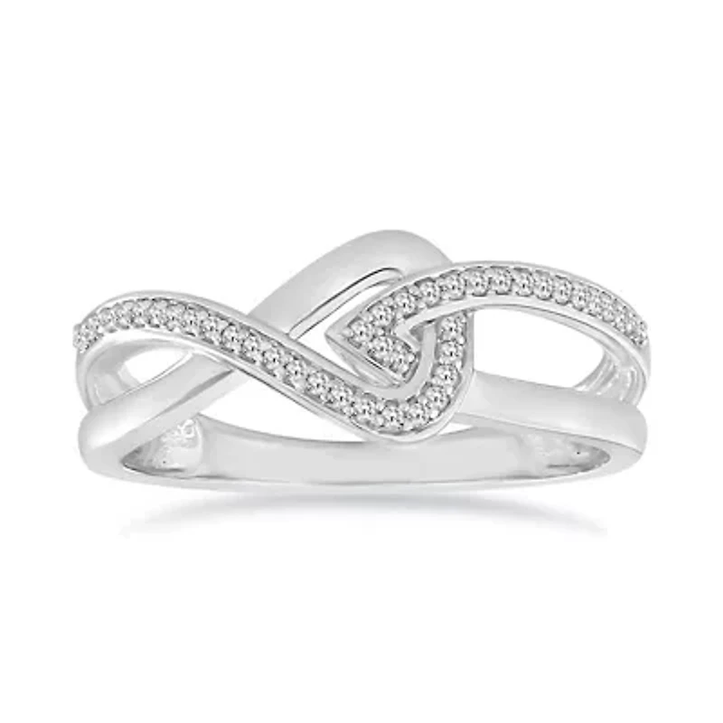 0.12 Ct.tw Round Cut Natural Diamond Fashion Ring in 925 Sterling Silver