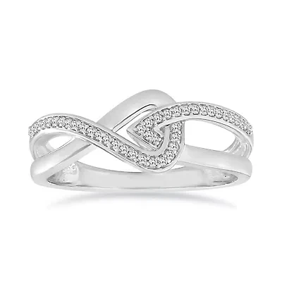 0.12 Ct.tw Round Cut Natural Diamond Fashion Ring in 925 Sterling Silver