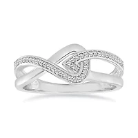 0.12 Ct.tw Round Cut Natural Diamond Fashion Ring in 925 Sterling Silver