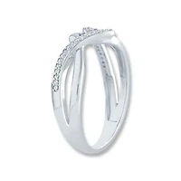 0.12 Ct.tw Round Cut Natural Diamond Fashion Ring in 925 Sterling Silver