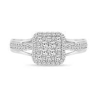 1/2 Ct.tw Round Cut Natural Diamond Wedding Ring for Women's in 925 Sterling Silver Size US - 7