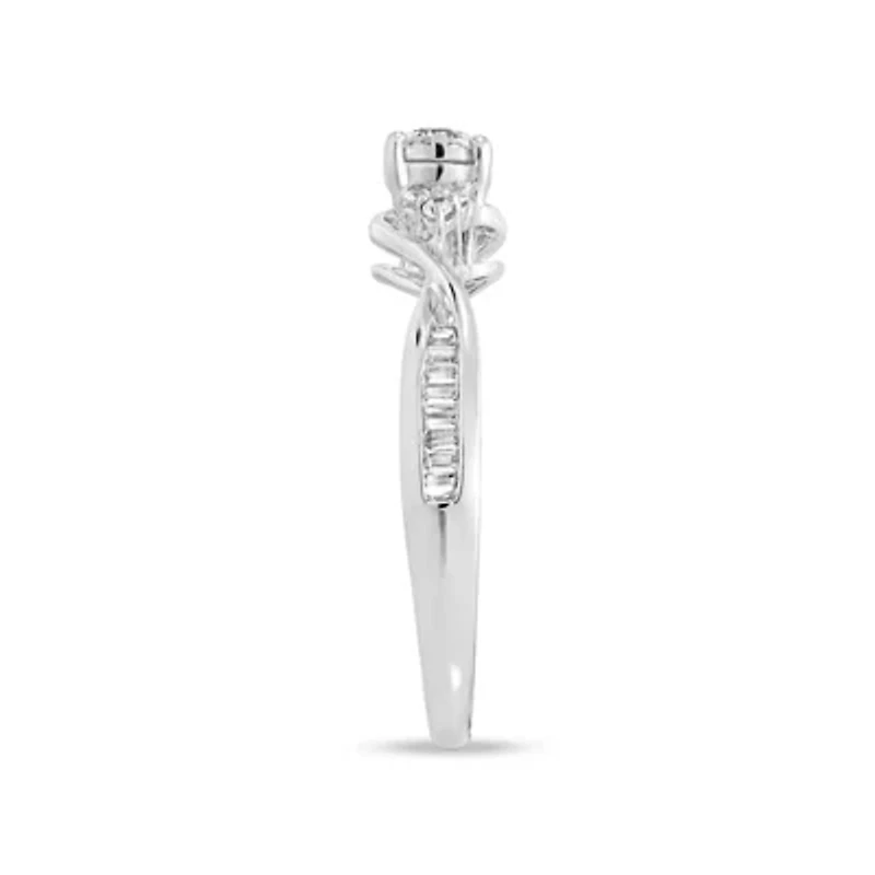 1/3 Ct.tw Natural Diamond Women's Enagagement Fashion Ring in 10K White Gold