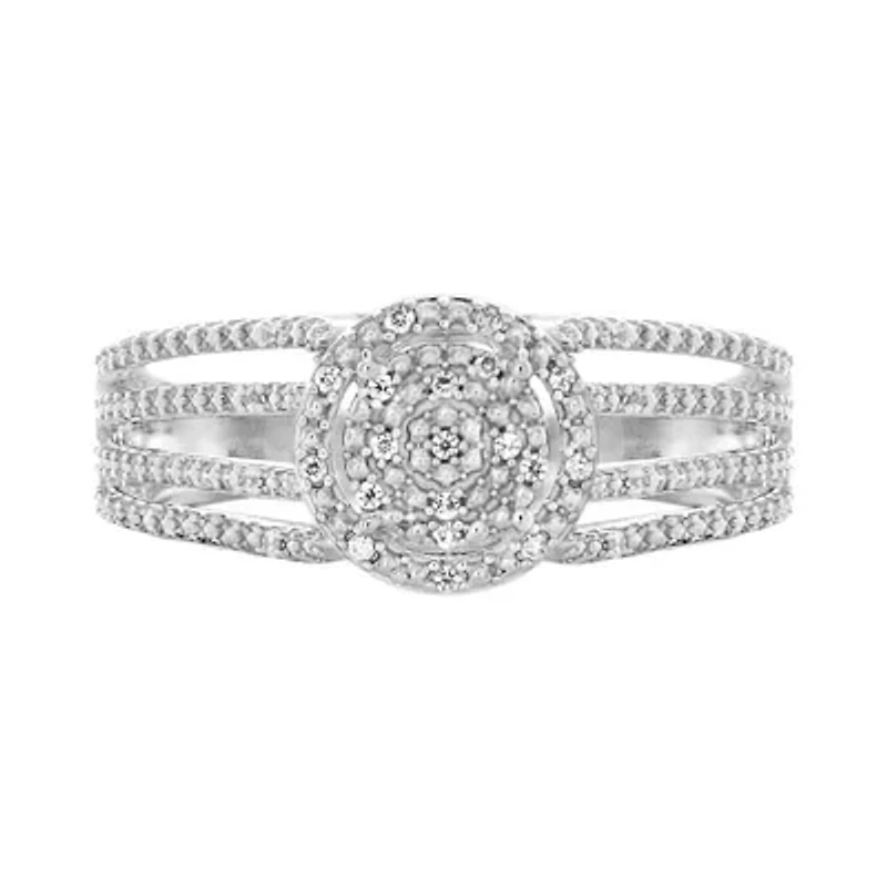 0.08 Ct.tw Natural Diamond Fashion Wedding Ring in 925 Sterling Silver