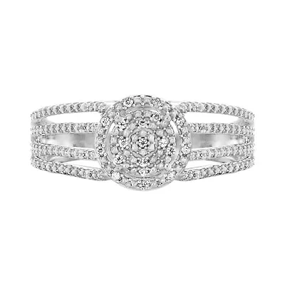 0.08 Ct.tw Natural Diamond Fashion Wedding Ring in 925 Sterling Silver