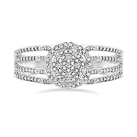 0.08 Ct.tw Natural Diamond Fashion Wedding Ring in 925 Sterling Silver