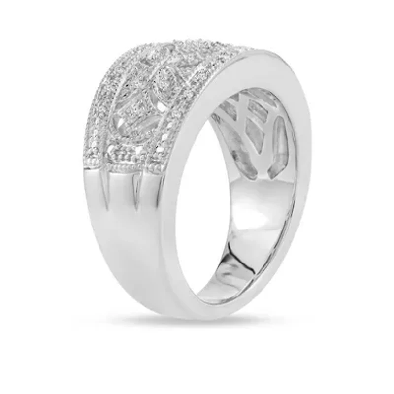 1/10 Ct.tw Natural Diamond Bridal Wedding Band Ring in 925 Sterling Silver