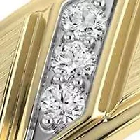 Lab Created 1/10 Cttw IGI-Certified Lab-Grown Diamond Men's Ring in 10K Yellow Gold, Size 10