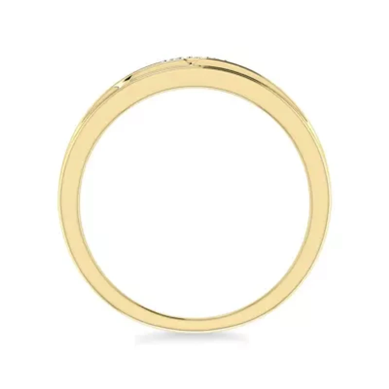 Lab Created 1/10 Cttw IGI-Certified Lab-Grown Diamond Men's Ring in 10K Yellow Gold, Size 10