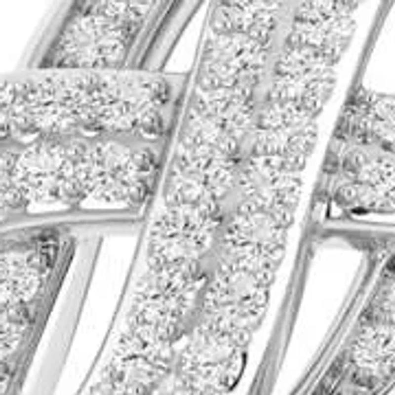 1/4 Ct.tw Round Cut Natural Diamond Crossover knoted Ring in 925 Sterling Silver Size US -7