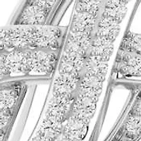 1/4 Ct.tw Round Cut Natural Diamond Crossover knoted Ring in 925 Sterling Silver Size US -7
