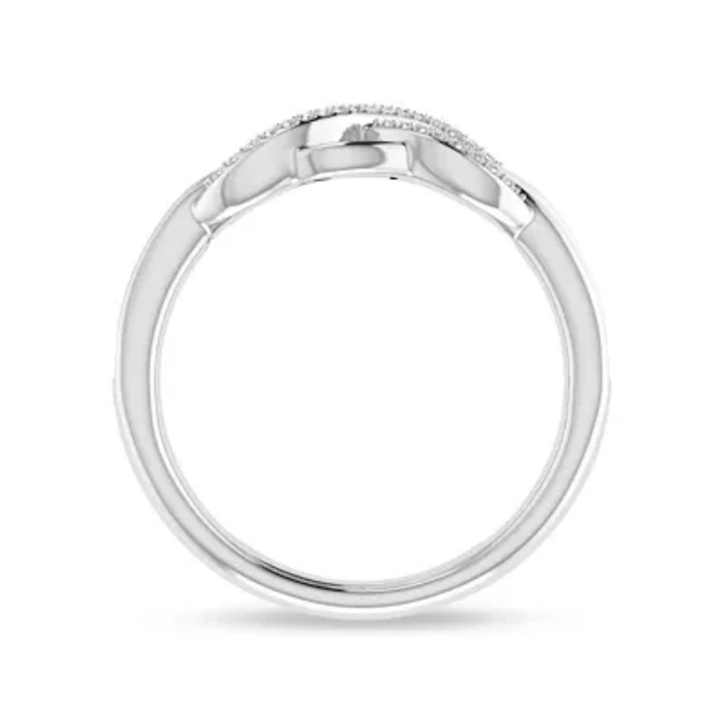 1/4 Ct.tw Round Cut Natural Diamond Crossover knoted Ring in 925 Sterling Silver Size US -7