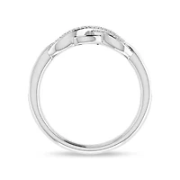 1/4 Ct.tw Round Cut Natural Diamond Crossover knoted Ring in 925 Sterling Silver Size US -7