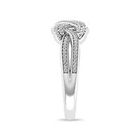 1/4 Ct.tw Round Cut Natural Diamond Crossover knoted Ring in 925 Sterling Silver Size US -7