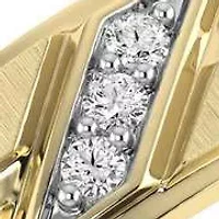 0.045 Ct.tw Round cut Natural Diamond Three Stone Band in 10K Yellow Gold
