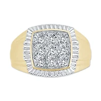 1/2 Ct.tw Natural Diamond Mens Classic Wedding Ring in 10K Yellow Gold