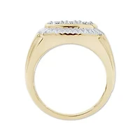 1/2 Ct.tw Natural Diamond Mens Classic Wedding Ring in 10K Yellow Gold