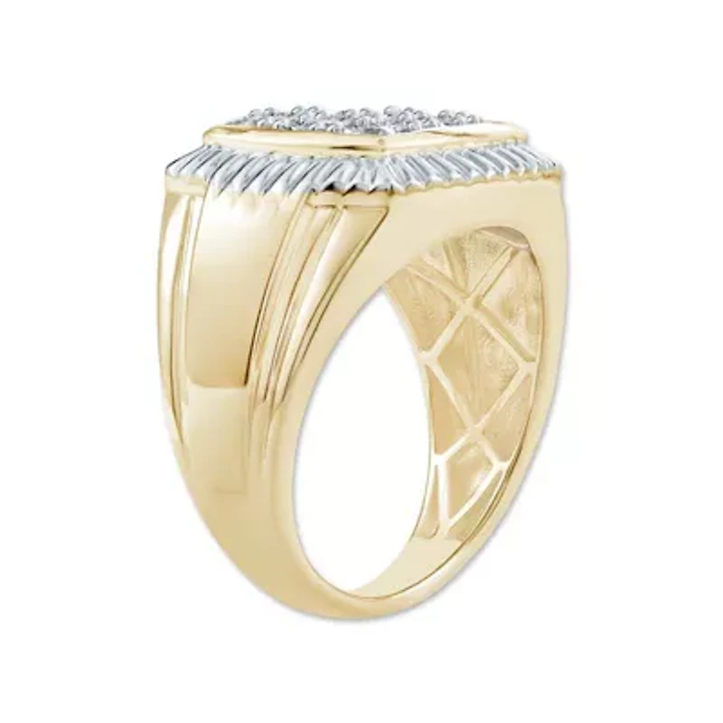 1/2 Ct.tw Natural Diamond Mens Classic Wedding Ring in 10K Yellow Gold