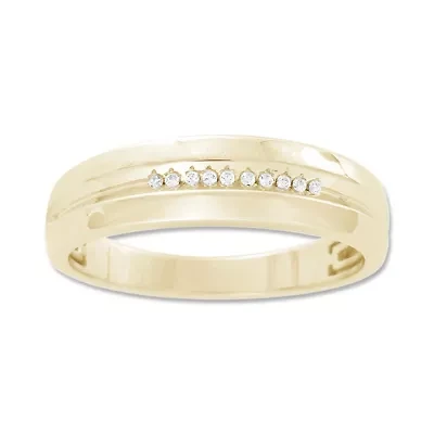 0.050 Ct.tw Natural Diamond Ring/Band in 10K Yellow Gold