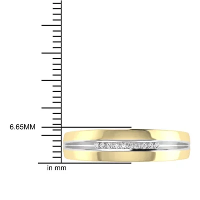 0.050 Ct.tw Natural Diamond Ring/Band in 10K Yellow Gold