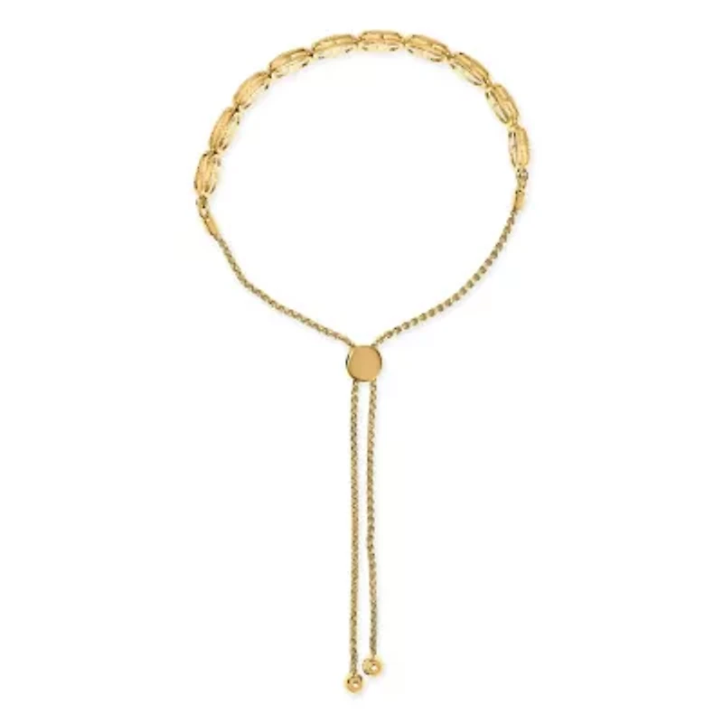 14k Yellow Gold Plated Silver 5/8 Cttw Diamond Composite Frame Bolo Bracelet