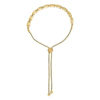 14k Yellow Gold Plated Silver 5/8 Cttw Diamond Composite Frame Bolo Bracelet