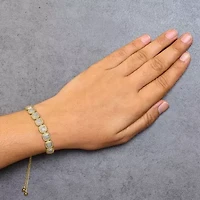 14k Yellow Gold Plated Silver 5/8 Cttw Diamond Composite Frame Bolo Bracelet