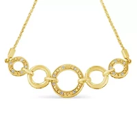 10K Yellow Gold over Silver Diamond Accent Graduated Infinity Circle Bolo Bracelet