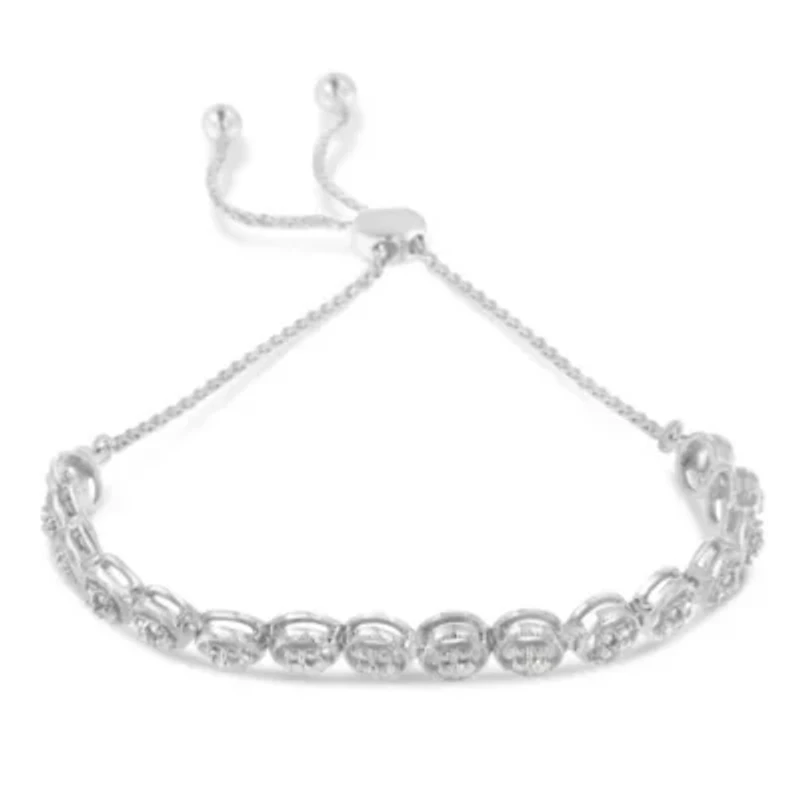 Sterling Silver Diamond Bolo Bracelet